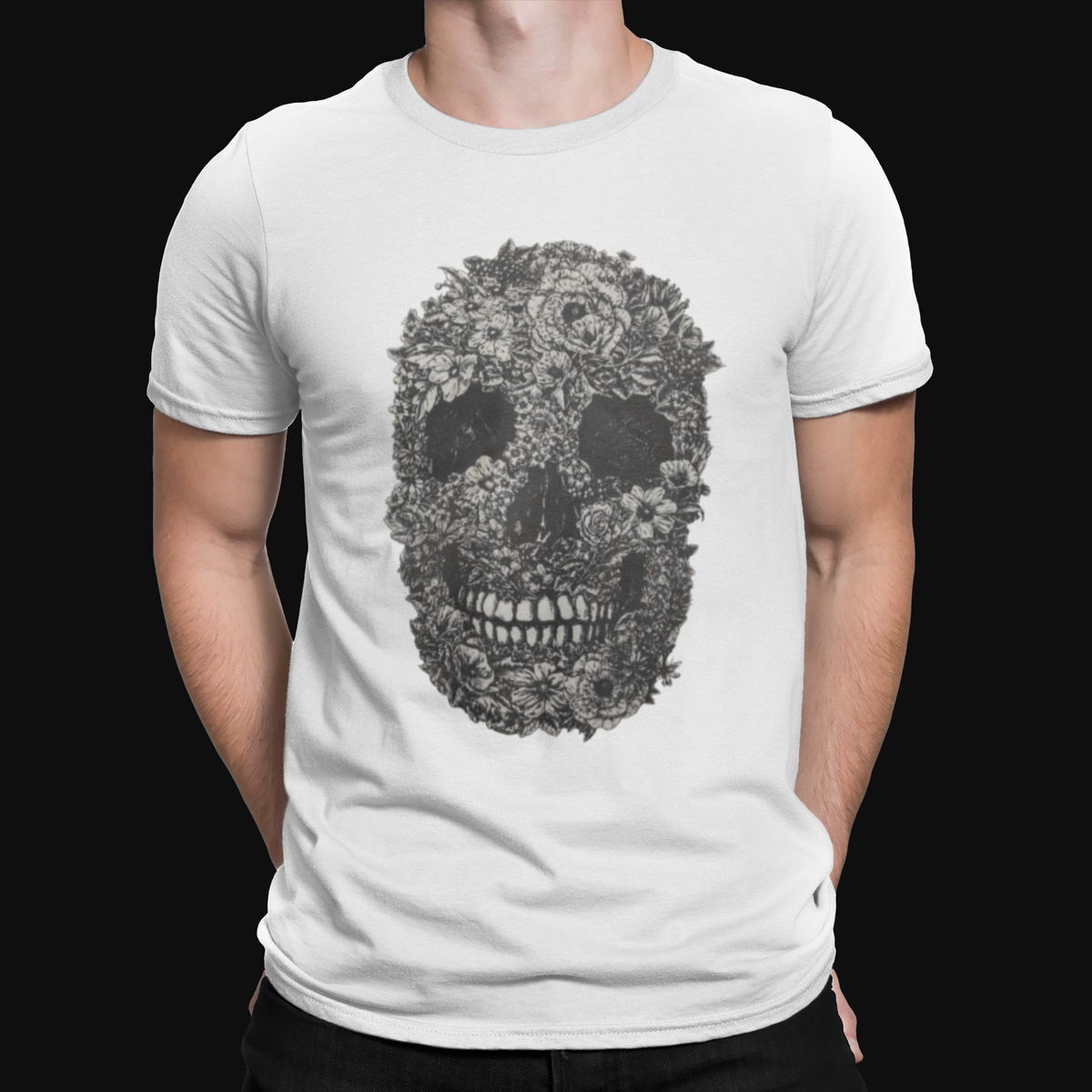 T Shirt Big Skull Flower - Rock ☆ Spirit 