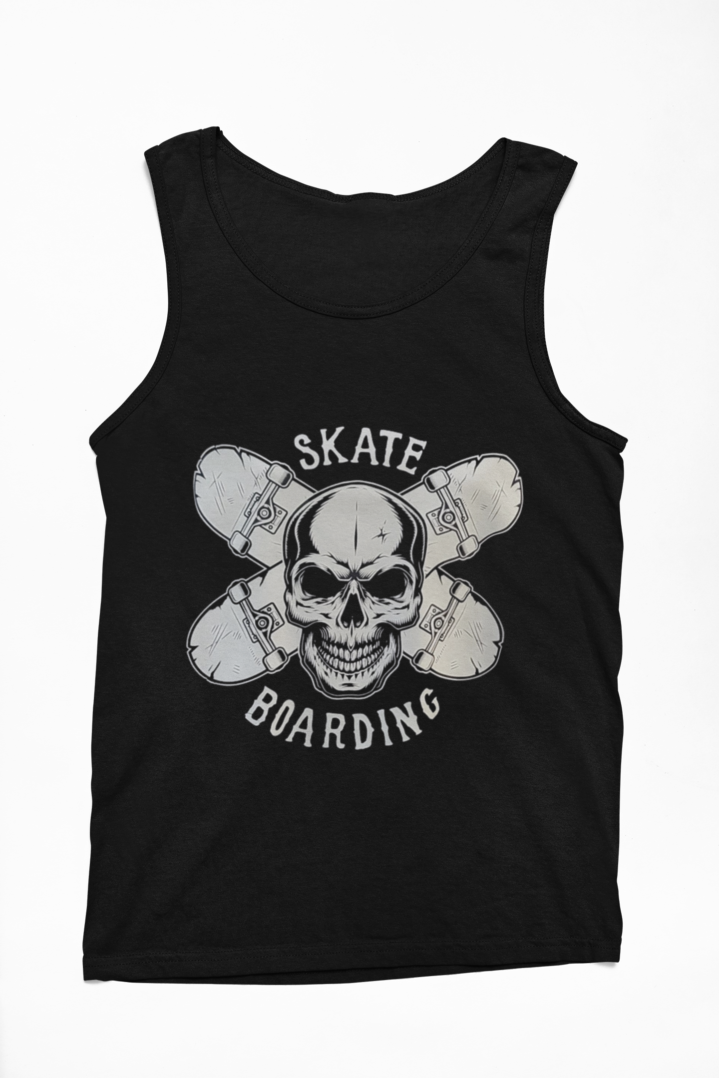 Tank Top Skull Skatebording - Rock ☆ Spirit 