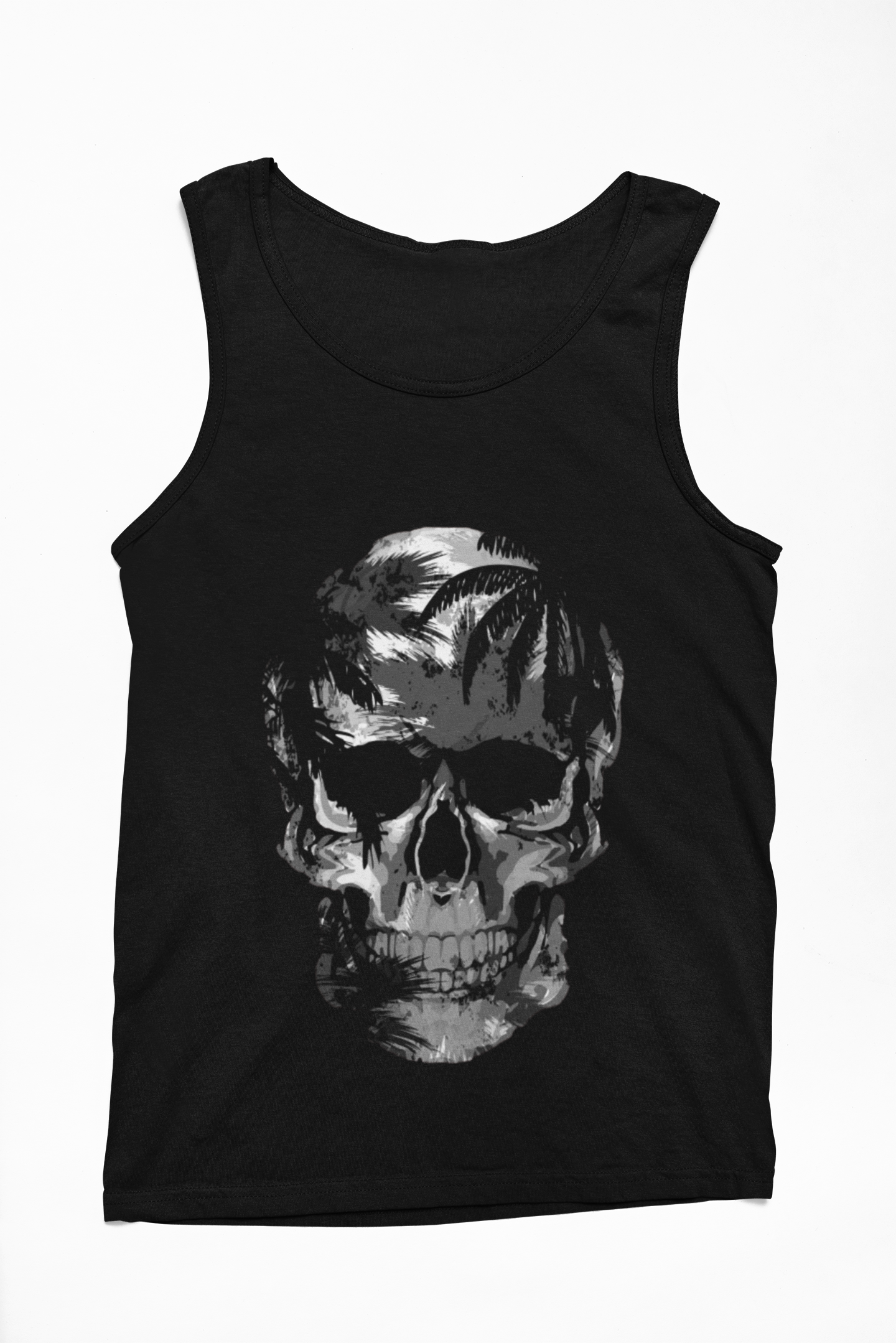 Tank Top Skull Silver - Rock ☆ Spirit 
