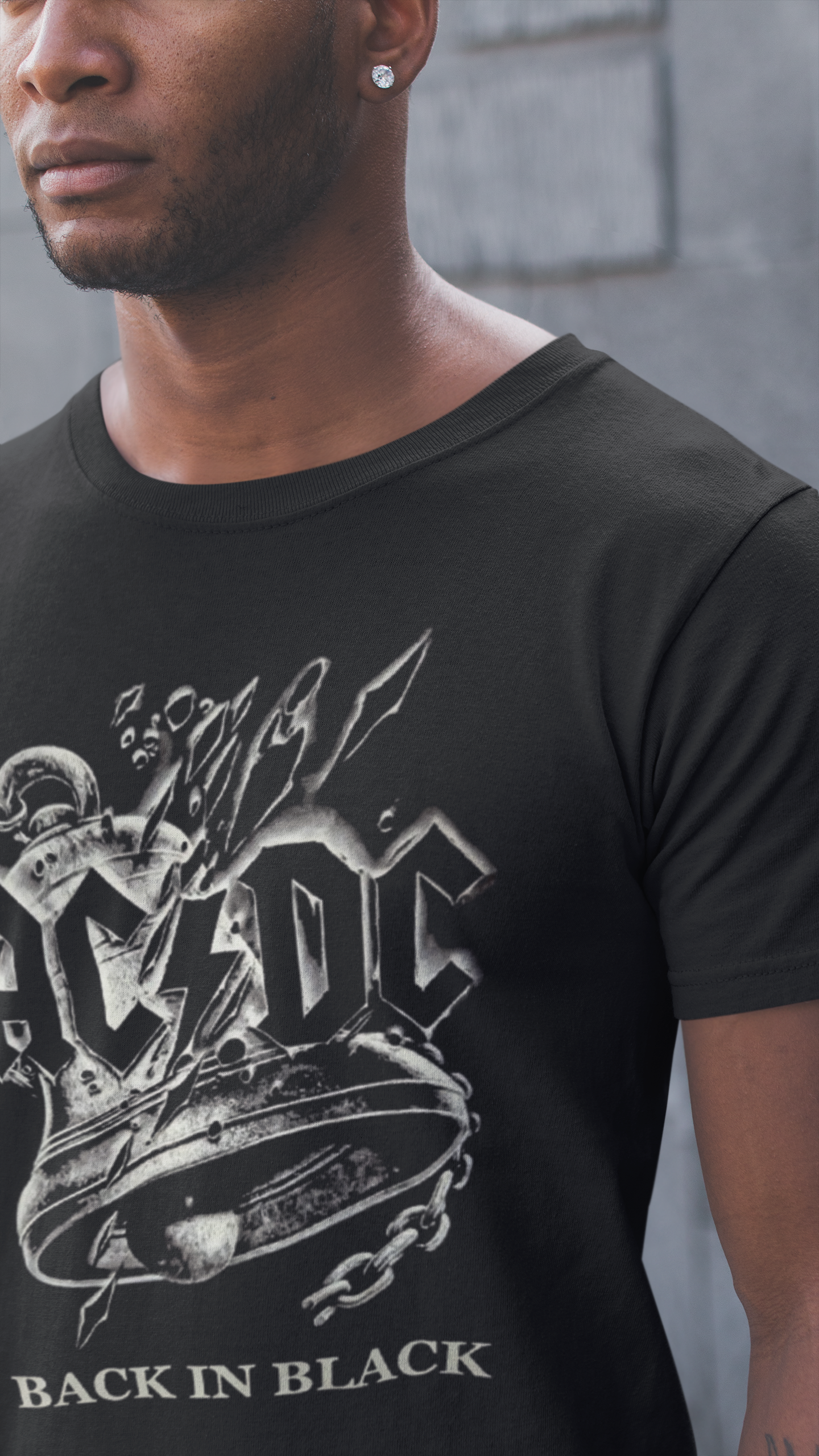 T Shirt AC/DC Black In Black