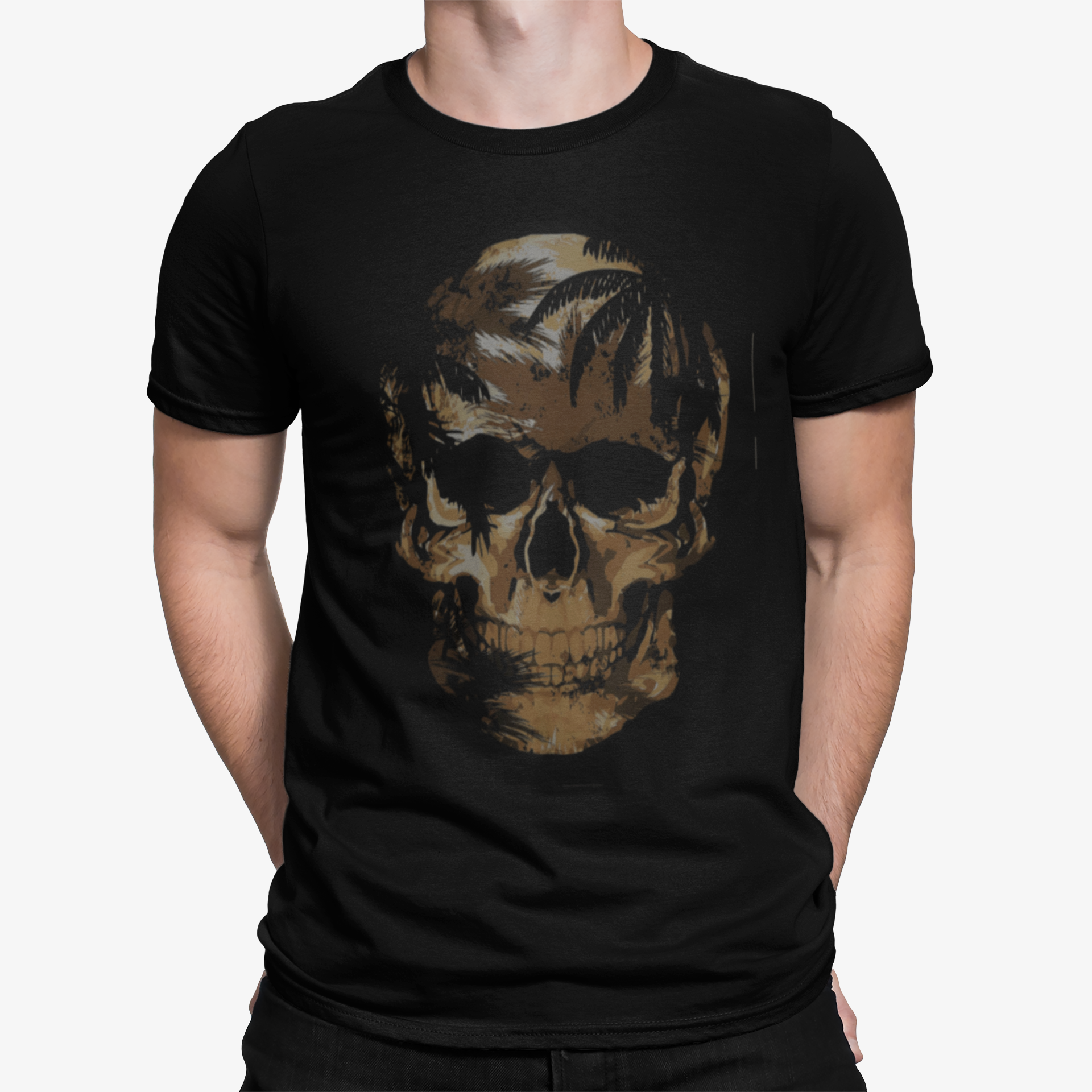 T Shirt Gold Skull - Rock ☆ Spirit 