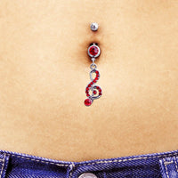 Piercing Belly Button Cristal Music Note RS