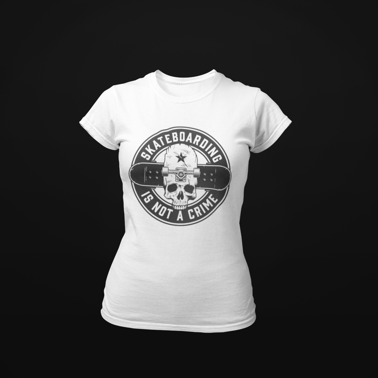 Women T shirt Skate Is Not Crime - Rock ☆ Spirit 