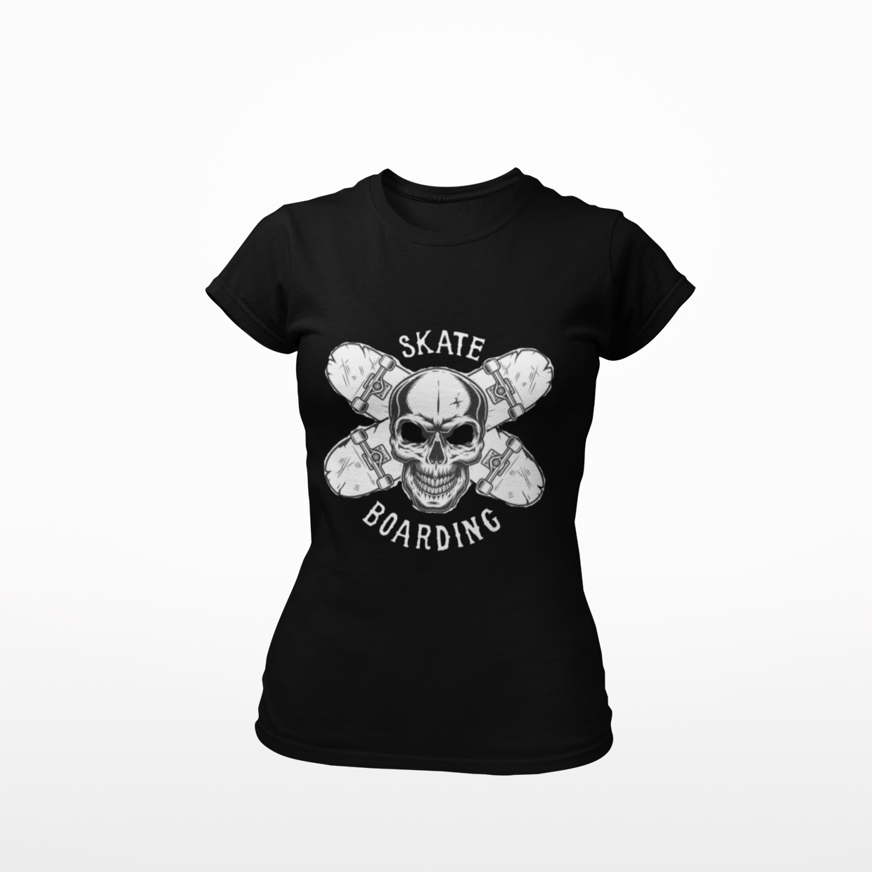 Women T shirt Skull Skateboarding - Rock ☆ Spirit 