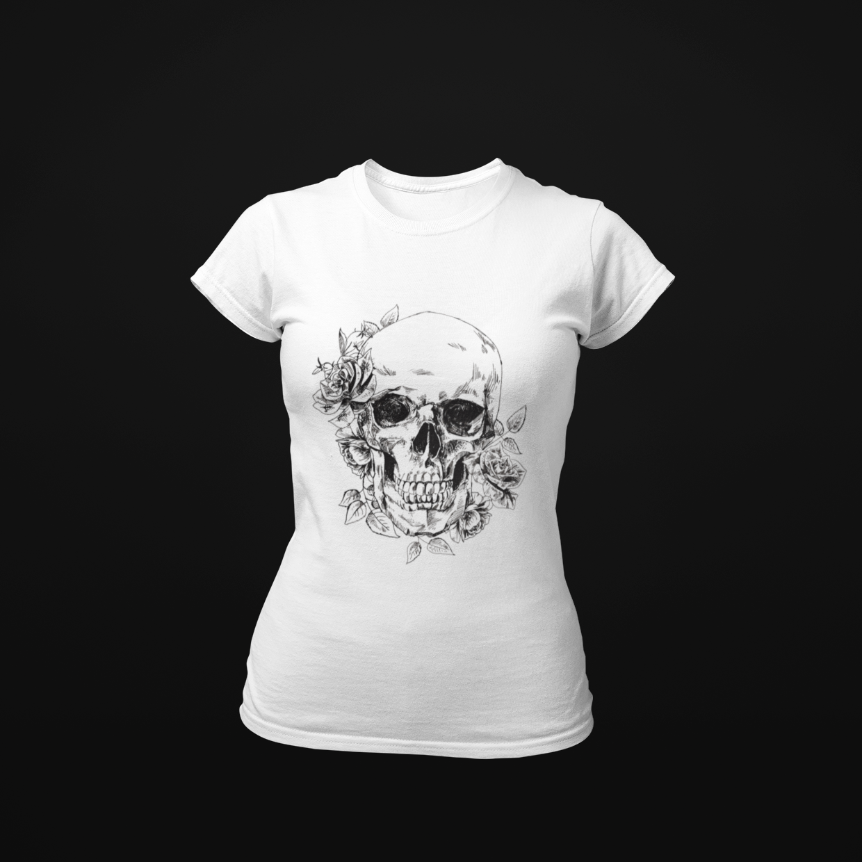 Women T shirt Skull Leaf - Rock ☆ Spirit 