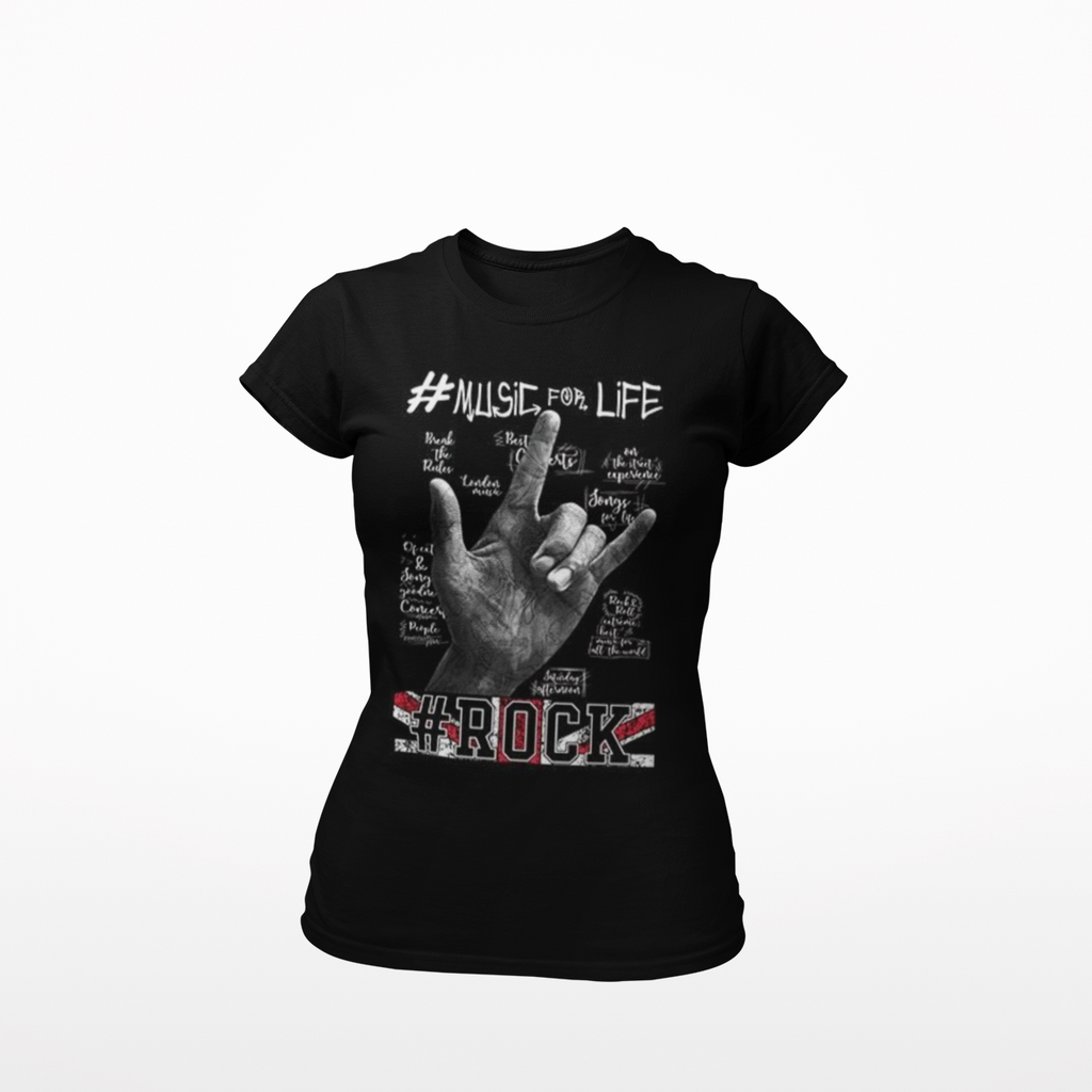 Women T Shirt Music For Life - Rock ☆ Spirit 