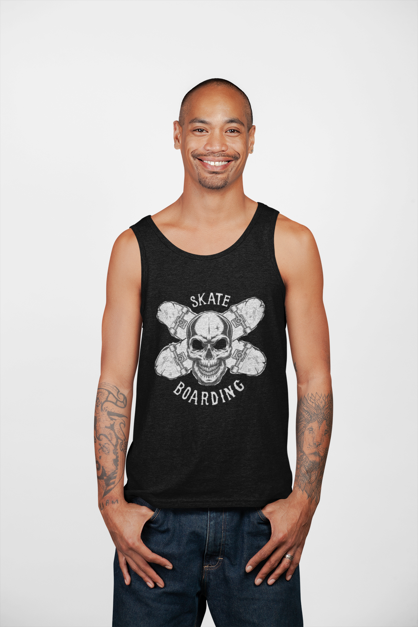 Tank Top Skull Skatebording - Rock ☆ Spirit 