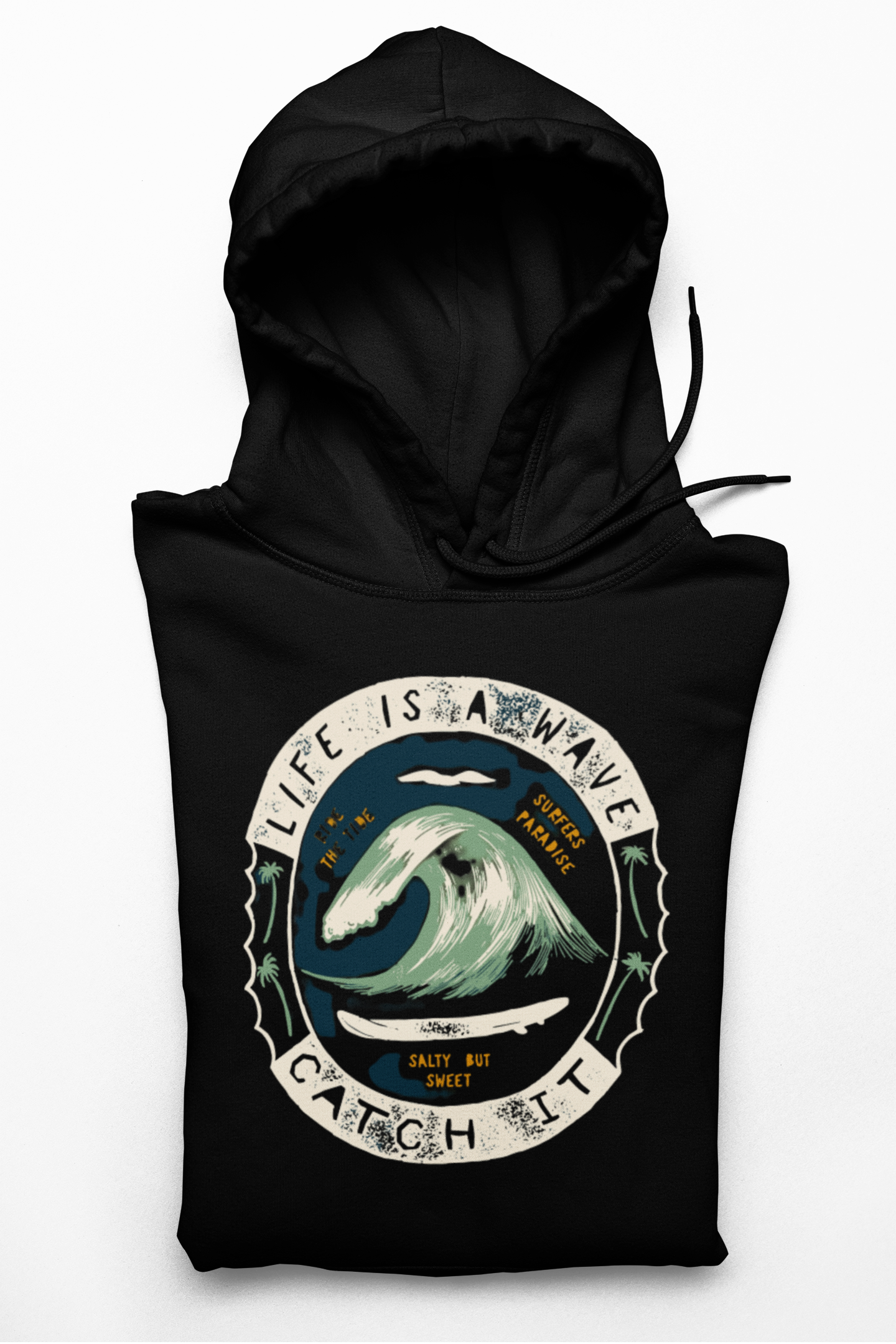 Kapuzenpullover Das Leben ist eine Welle