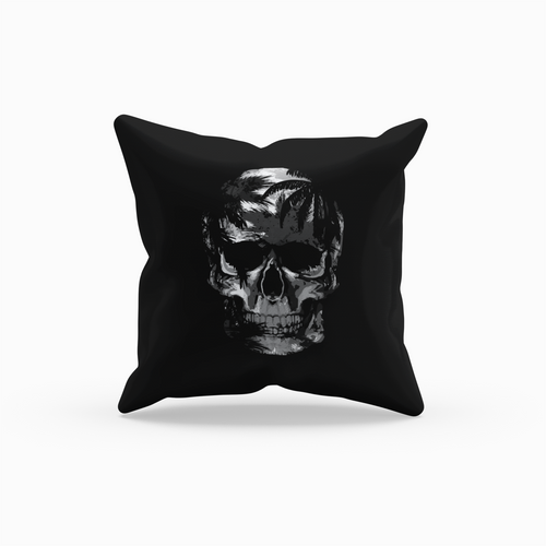 Cushion Cover Skull Silver - Rock ☆ Spirit 