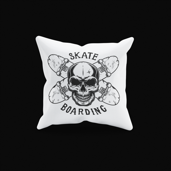 Cushion Cover Skull Skateboarding - Rock ☆ Spirit 