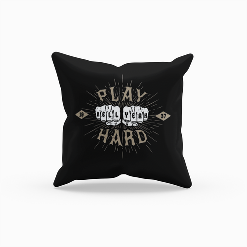 Cushion Cover Play Hard - Rock ☆ Spirit 