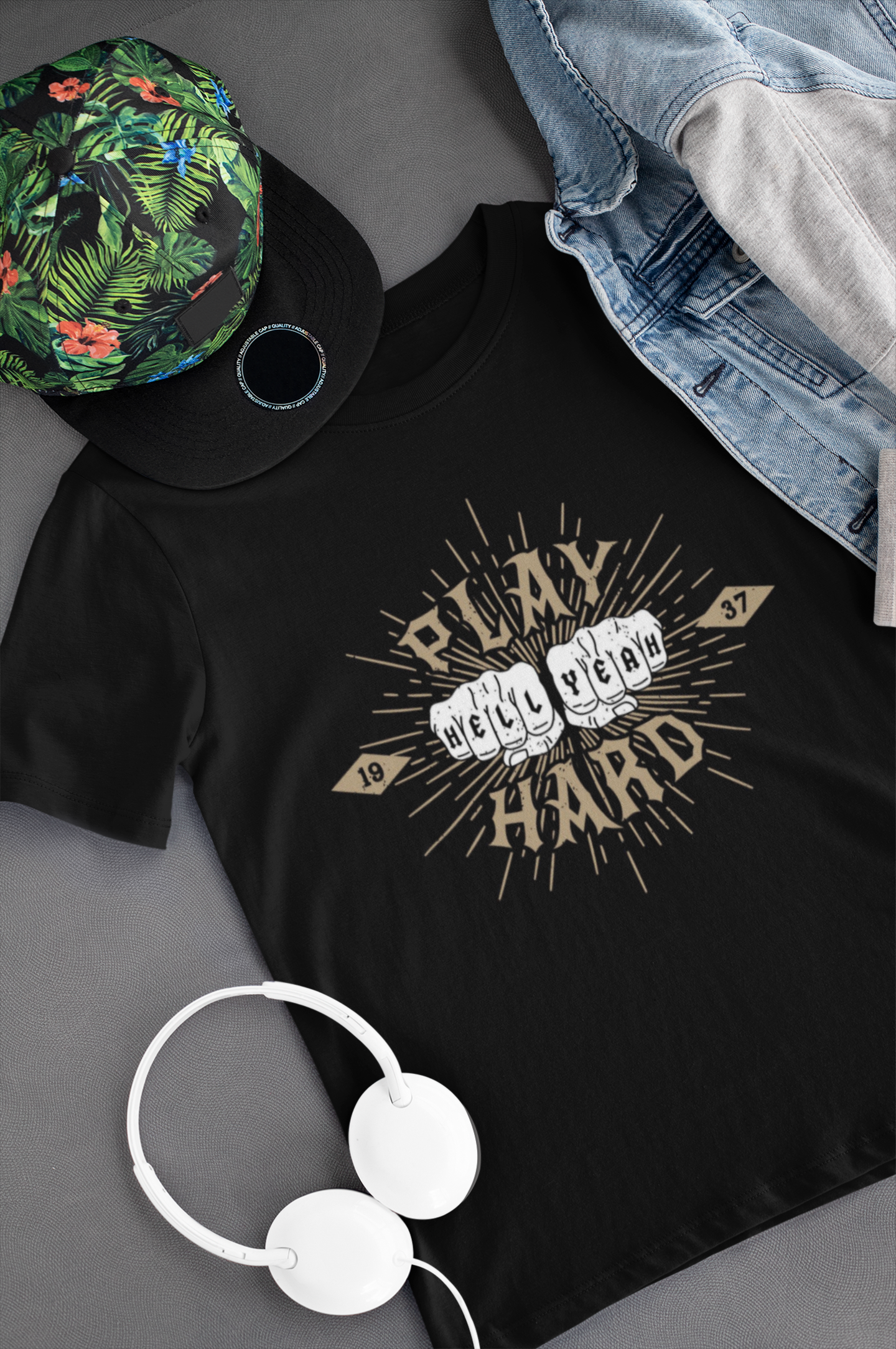 Women T shirt Play Hard - Rock ☆ Spirit 
