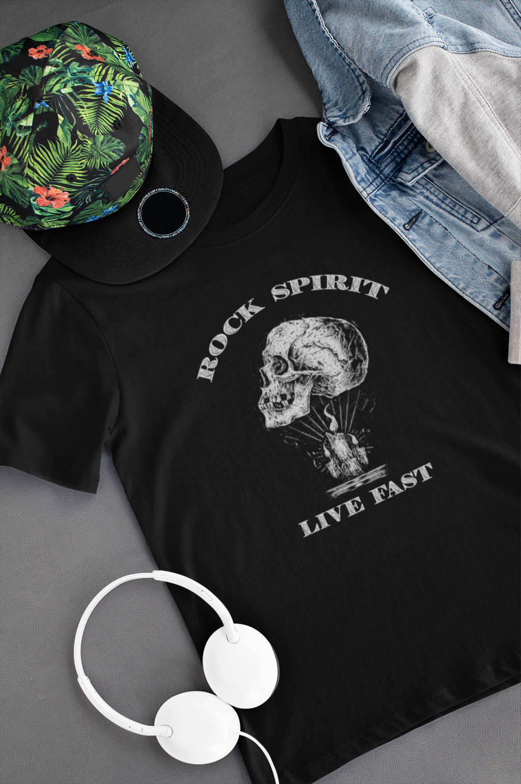 T Shirt Live Fast - Rock ☆ Spirit 