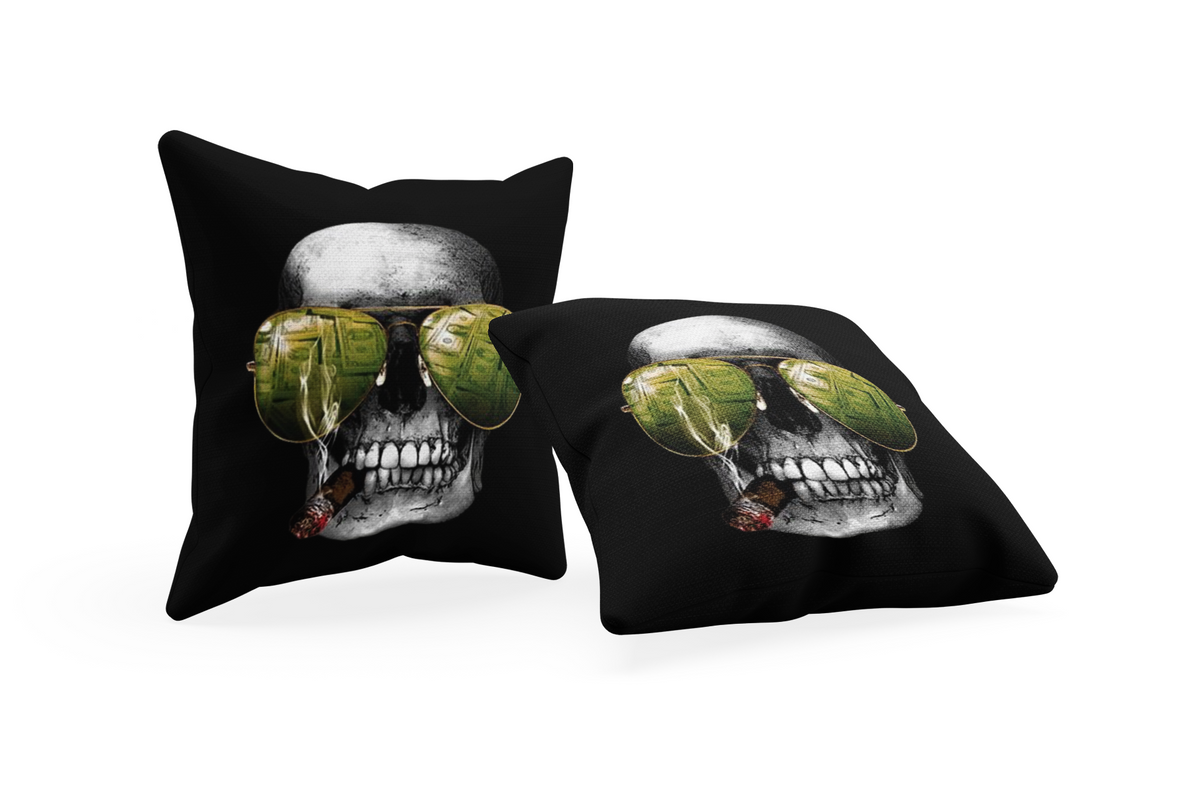 Cushion Cover Skull Cigar - Rock ☆ Spirit 