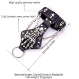 Bracelet Punk Style Slave Genuine Leather. - Rock ☆ Spirit 