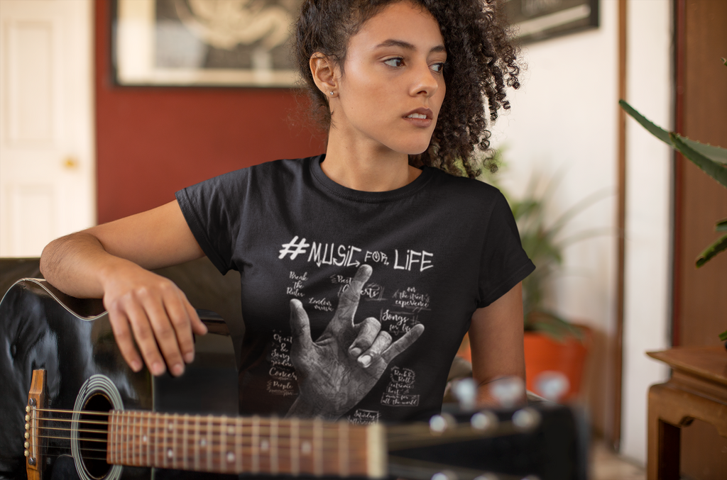 Women T Shirt Music For Life - Rock ☆ Spirit 