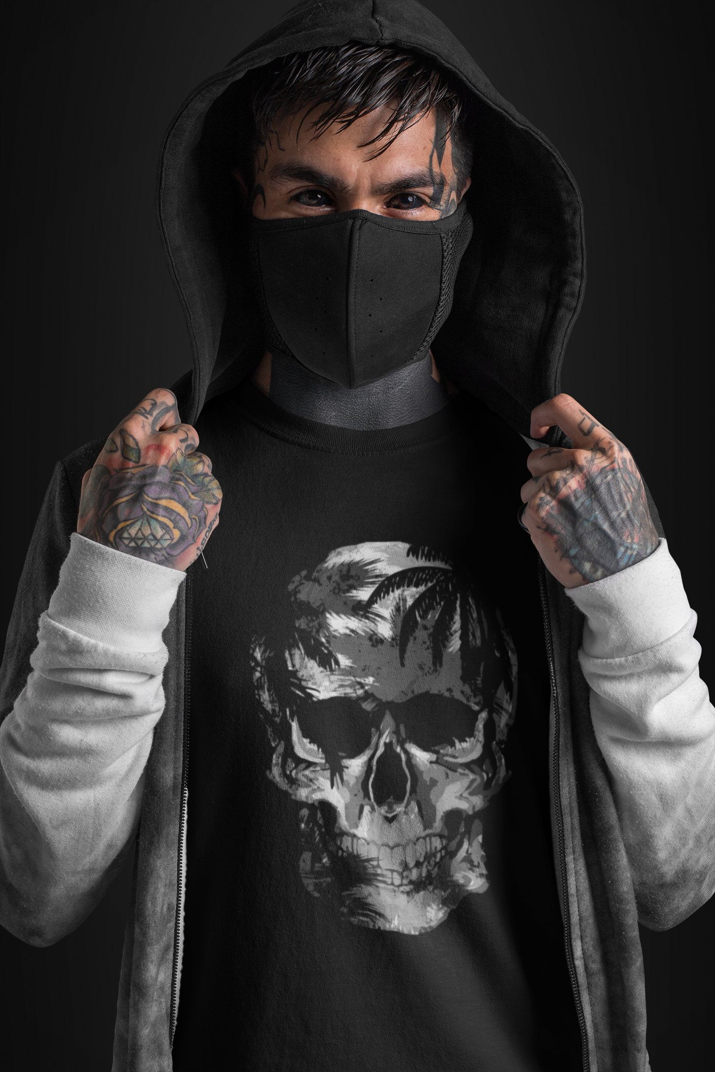 Sweatshirt / Hoodie Skull Silver - Rock ☆ Spirit 